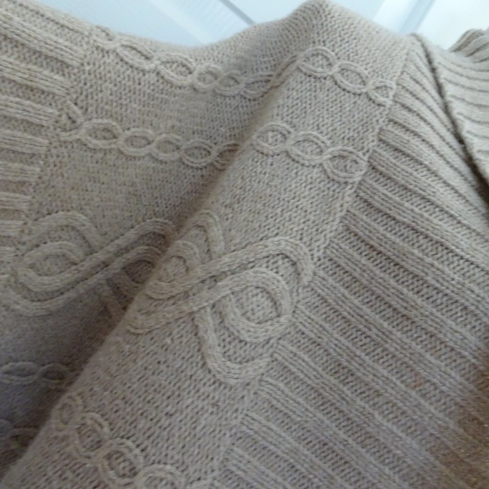 Coldwater Creek Size L 14-16 Tan Bolero/Cardigan/Sweater/Shrug/Jacket - Picture 3 of 9